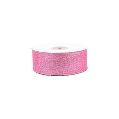 Glitzerband 38mm x 32m Rolle Rosa / Silber