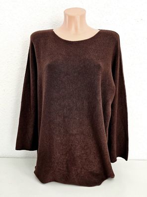 Italy 38 40 42 weicher Pullover Pulli Viskosemischung langarm Schoko Braun