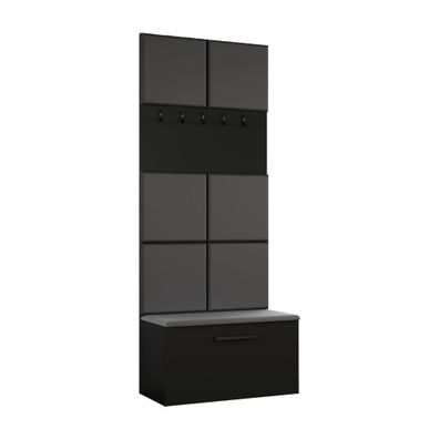 AX LIVING Garderoben Haken Rosanno I - 80,6 cm Breite, Schwarz JS90