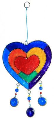 Suncatcher buntes Herz, Höhe ca. 10,5 cm