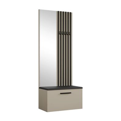 AX LIVING Kleiderschrank mit Spiegel Rosanno II 80,6 cm Kaschmir JS100