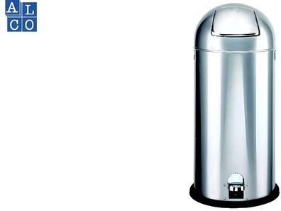 Alco Abfallsammler mit Push-Klappe Stahlblech 20l silber