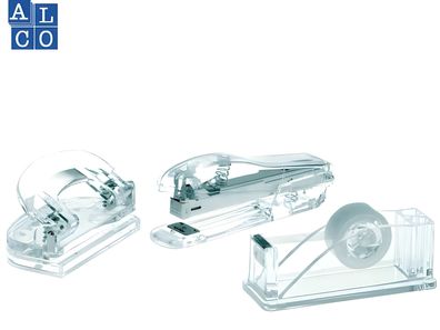 Alco Büor-Set Acryl, Klebebandabroller 4458, Locher 4460, Heftgerät