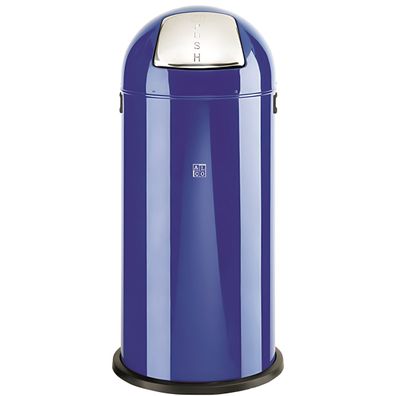 Alco Abfallsammler mit Push-Klappe Stahlblech 52l blau