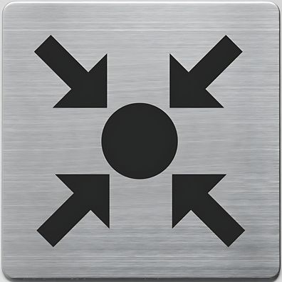 Piktogramm, "Treffpunkt", Edelstahl gebürstet, 90 x 90 mm,