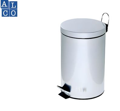 Alco Tretabfalleimer Stahl kunststoffbeschichtet 12l chrom