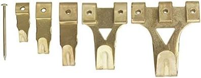 Alco Bilderhaken Stahl vermessingt Größe sortiert 20 Stück