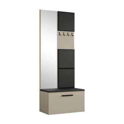 AX LIVING Kleiderschrank mit Spiegel Rosanno III 80,6cm Kaschmir JS100
