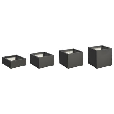 Adezz Pflanzgefäß Carrez mit Boden Fiberglas Pflanzkübel Blumenkübel schwarz