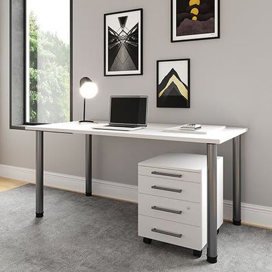 Neo - Schreibtischfuss 4-er Set, silber