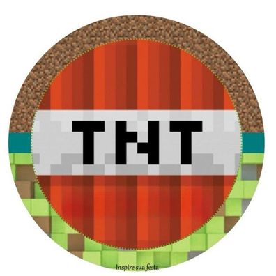 Minecraft Essbar Quadrat TNT Zuckermasse Tortenbild Tortenaufleger + 4 Muffin m21