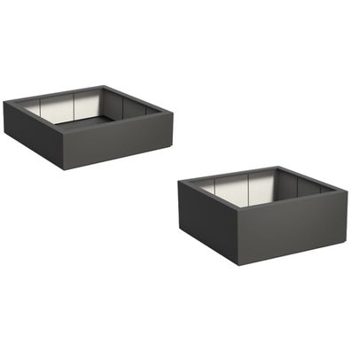 Adezz Pflanzgefäß Carrez mit Boden Fiberglas Pflanzkübel Blumenkübel schwarz