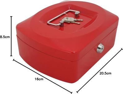 Alco Geldkassette Stahlblech 205x160xx85mm rot