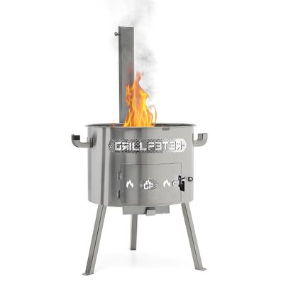 Utschak Timur Edelstahl 2 mm mit Abzugsrohr Feuerofen Ø40cm für Kazan 10-16 Liter