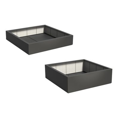 Adezz Pflanzgefäß Carrez mit Boden Fiberglas Pflanzkübel Blumenkübel schwarz