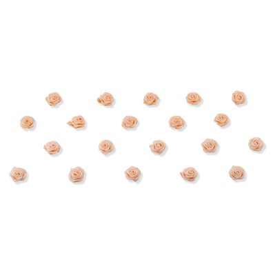 Satinrosen 10mm zum Basteln & Aufnähen 20 Stück Apricot