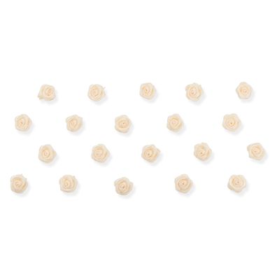 Satinrosen 10mm zum Basteln & Aufnähen 20 Stück Champagner