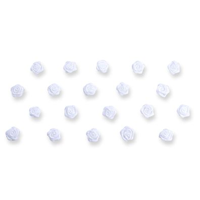 Satinrosen 10mm zum Basteln & Aufnähen 20 Stück Weiß