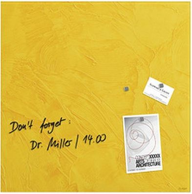 sigel Glas-Magnettafel artverum Yellow Structure (B)480 mm x (H)480 mm