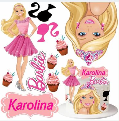 Barbie Essbar Puppe Ken Tortenaufleger Torte Geburstag Zuckermasse + NAME