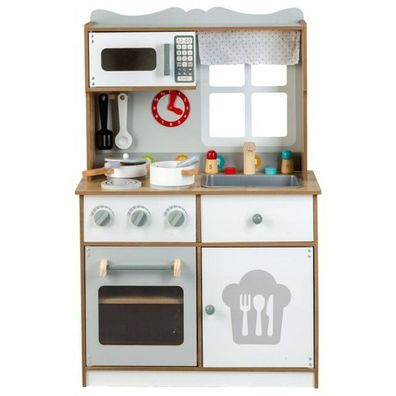 Ecotoys Holzküche weiß-braun