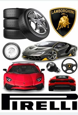 Lamborghini Essbar Auto Car Tortenaufleger Torte Geburstag Zuckermasse + NAME