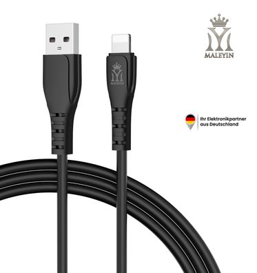 Maleyin USB-A Ladekabel für iPhone X XS 11 12 13 14 Pro Max Datenkabel