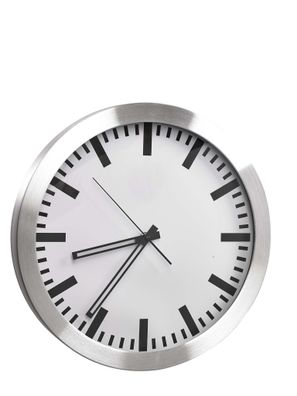 Alco Wanduhr Aluminium Ø 350mm Ziffernblatt weiß Rahmen silber