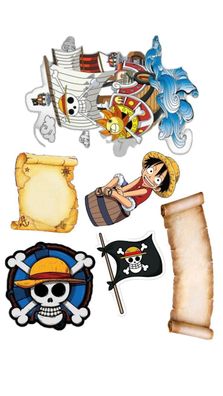 One Piece Essbar Piraten Tortenaufleger Torte Geburstag Zuckermasse + NAME o04