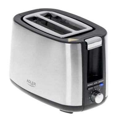 Toaster Adler 2 Scheiben, 7 Bräunungsstufen, Edelstahl