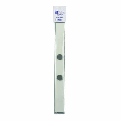 Alco Wandleiste Metall lackiert 5x50cm weiß inkl. 2 Magneten