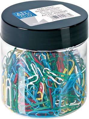 Alco Briefklammern, lackiert, gemischt, eckig, 26 mm, 500 Stück