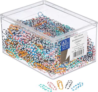 Alco Briefklammer ZEBRA Metall 28mm sortiert 1000 Stück