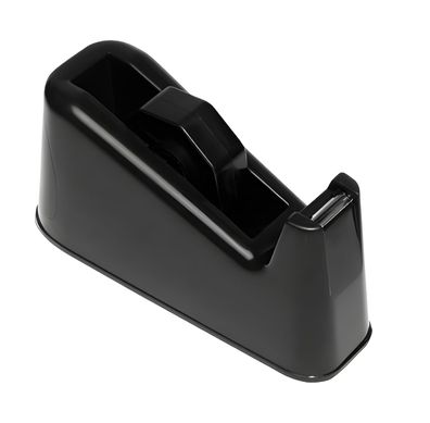 Klebeband Tischabroller, Schwarz, für Kleberollen 25 mm / 66 m