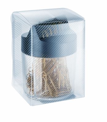 Alco Magnetdose, inkl. 100 Briefklammern, eckig, vermessingt, 26 mm