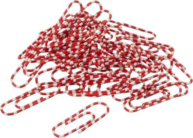 Alco Briefklammer ZEBRA Metall kunststbe 50mm weiß-rot 100 Stück