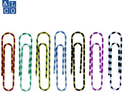 Alco Briefklammer ZEBRA Metall kunststbe 50mm sortiert 100 Stück