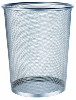 Alco Papier-Abfallsammler, eckig, gelochtes Metall, silberfarben,
