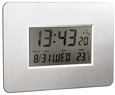 Alco LCD-Funk-Uhr, silber- farben, Alarm- & Kalenderfunktion 31/1,8/21