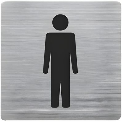 Alco Piktogramm matt gebürsteter Edelstahl WC Herren 90x90mm silber