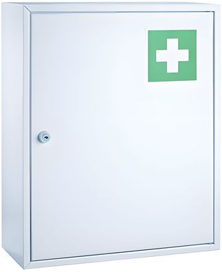 Erste-Hilfe-Verbandsschrank, Stahl, Weiß, leer 36/45/15 cm