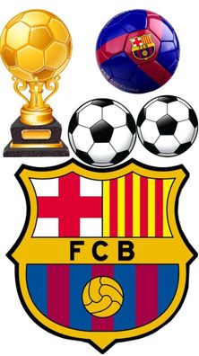 Fußball FC Barcelona Essbar Tortenaufleger Torte Geburstag Zuckermasse + NAME p06