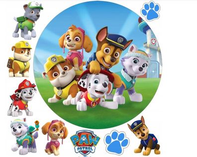 Paw Patrol Essbar Ryder Zuckermasse Tortenbild Tortenaufleger + 4 Muffin p48