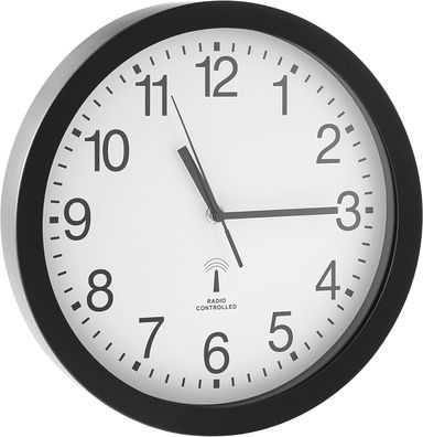 Alco Funkwanduhr Kunststoff Ø 300mm schwarz
