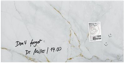 sigel Glas-Magnettafel artverum Design Marble & Gold