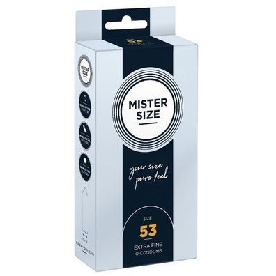Mister Size Kondome individuell angepasst, 53mm, 10 Stück
