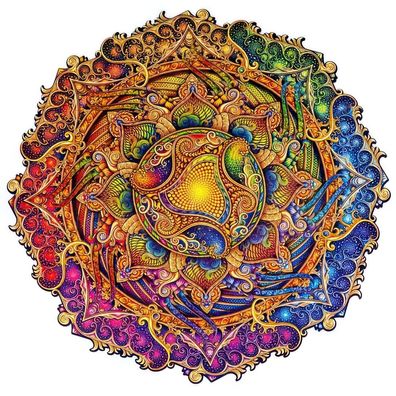 Unidragon Mandala Reichtums 33 x 33 cm 350 Teile Holz-Puzzle