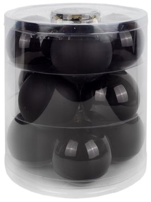 Weihnachtskugeln 12 Stk 8cm Ebony Black Inge-Glas