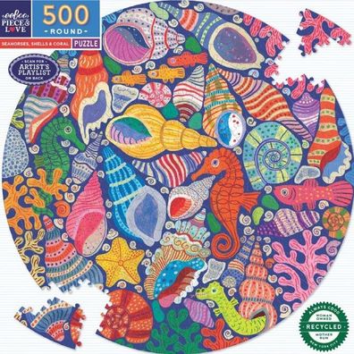 Seepferdchen, Muscheln und Korallen