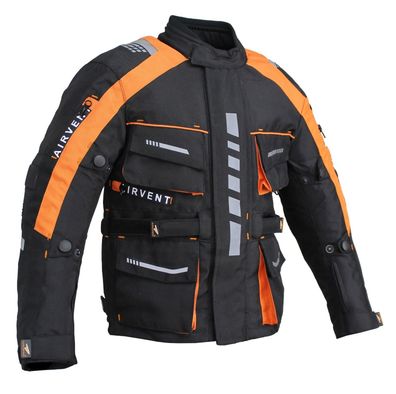 Motorradjacke Kinder Motorrad Textil Jacke Biker Jacke mit Protektoren Orange
